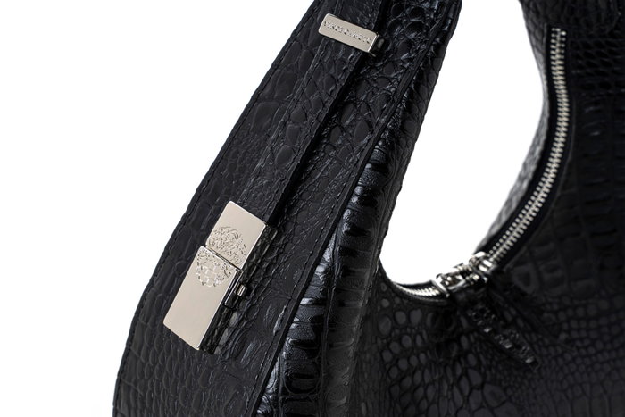 Vince Camuto Bolso Croco Black de Mano Piel Sintética Negro